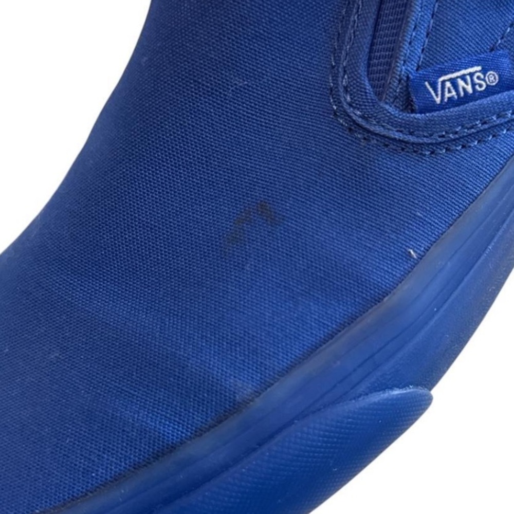 Vans Blue Slip-On Sneakers Men’s 8 Women’s 9.5 - Picture 2 of 5